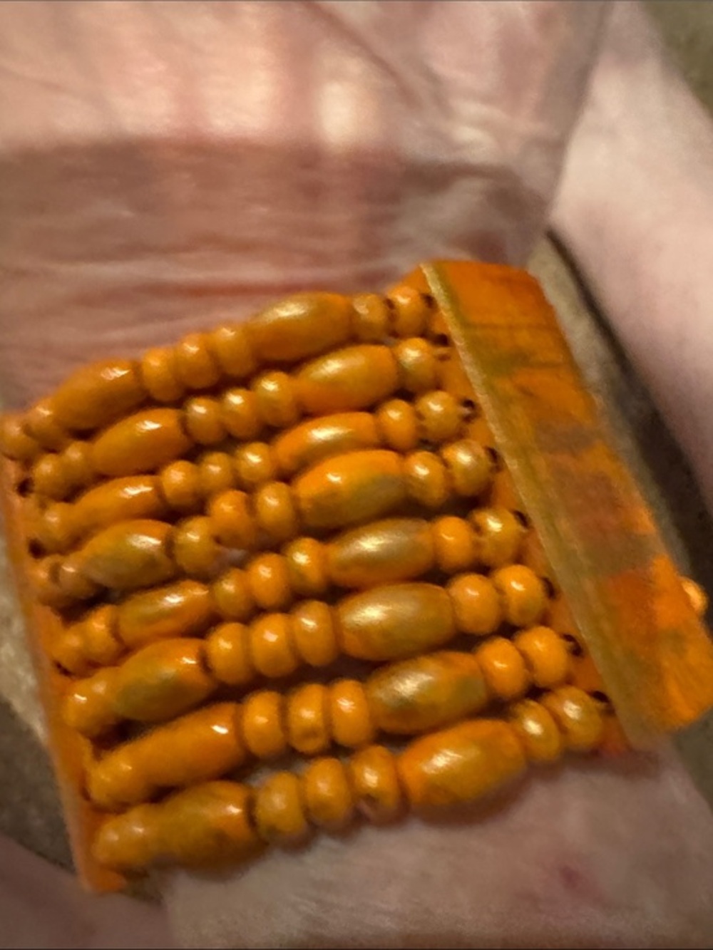 Handcrafted Orange Beaded Stretch Bracelet
